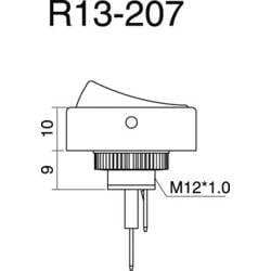 TRU COMPONENTS TC-R13-207L-SQ RED 12V/DC 1587813 kolébkový přepínač do auta, 1x vyp/zap, 12 V/DC, 20 A