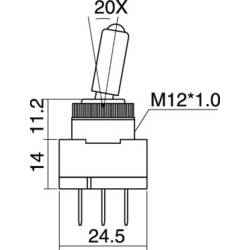 TRU COMPONENTS TC-R13-61L2 ILLUMINATED RED 1587806 páčkový přepínač do auta, 1x vyp/zap, 12 V/DC, 20 A