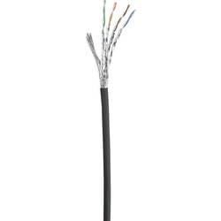 Renkforce RF-4737374 RJ45 síťové kabely, propojovací kabely CAT 6 S/FTP 0.15 m černá s ochranou, pozlacené kontakty, samozhášecí 1 ks