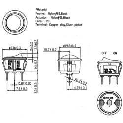 TRU COMPONENTS TC-R13-208B-02 kolébkový spínač 12 V/DC 20 A 1x vyp/zap Barvy světla (LED svítidlo): červená s aretací 1 ks