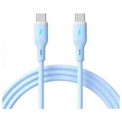 Akyga USB kabel USB 2.0 USB-C ® zástrčka, USB-C ® zástrčka 1 m modrá flexibilní provedení AK-USB-68