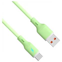 Akyga USB kabel USB 2.0 USB-A zástrčka, USB-C ® zástrčka 1 m zelená s LED AK-USB-64