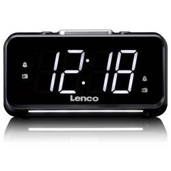 Lenco CR-28BK stolní rádio, FM, AM, FM, USB, funkce alarmu, černá