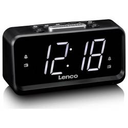 Lenco CR-28BK stolní rádio, FM, AM, FM, USB, funkce alarmu, černá