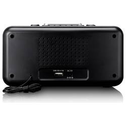 Lenco CR-28BK stolní rádio, FM, AM, FM, USB, funkce alarmu, černá
