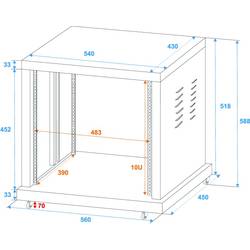 Omnitronic SR-19 19palcový rack 10 U ocel s kolečky