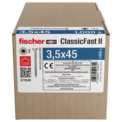 Fischer 573046 šrouby do dřevotřísky 45 mm TX 1000 ks