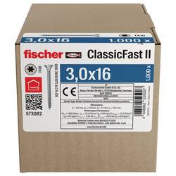 Fischer 573082 šrouby do dřevotřísky 16 mm TX 1000 ks