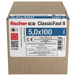 Fischer 573068 šrouby do dřevotřísky 100 mm TX 100 ks