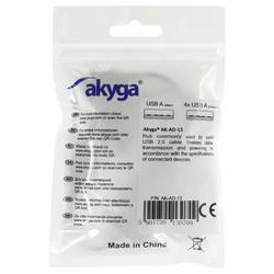 Akyga AK-AD-13 USB Hub 4 porty USB-A USB 2.0 480 MBit/s černá AK-AD-13