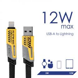 Akyga USB kabel USB 2.0 USB-A zástrčka, USB-C ® zástrčka, Apple Lightning konektor 1 m šedá Textilní plášť, mechanická odolnost, ploché provedení AK-USB-57