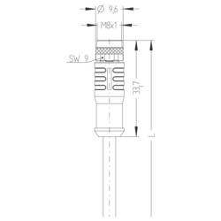 Escha AL-SKPS4-1-AL-SSPS4/S370 Spojovací kabel, 8051914, piny: 4, 1.0 m, 1 ks