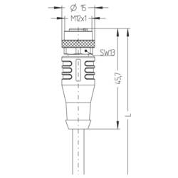 Escha AL-WAKS12-5/S370 připojovací kabel pro senzory - aktory, 8047002, piny: 12, 5.0 m, 1 ks