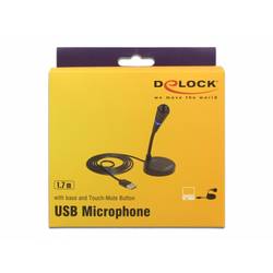 husí krk USB mikrofon Delock 65868 Druh přenosu:kabelový