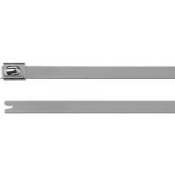 HellermannTyton 111-94339, MBT33H-SS316-ML, stahovací pásky, 7.90 mm, 838 mm, stříbrná, s kuličkovým uzávěrem, odolná vůči UV záření, 1 ks