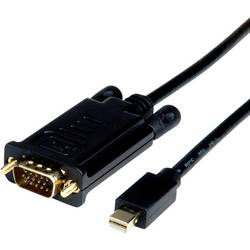 Value Mini-DisplayPort / VGA kabelový adaptér Mini DisplayPort konektory, VGA pólové Zástrčka 1.00 m černá 11.99.5805 zablokovatelný Kabel DisplayPort