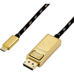 Roline USB-C® / DisplayPort kabelový adaptér USB-C ® zástrčka, Konektor DisplayPort 1.00 m černá/zlatá 11.04.5848 pozlacené kontakty Kabel pro displeje USB-C®