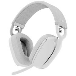 Logitech ZONE VIBE 100 Headset uzavřená (Over Ear) Bluetooth® stereo bílá Redukce šumu mikrofonu, Potlačení hluku regulace hlasitosti, Vypnutí zvuku mikrofonu