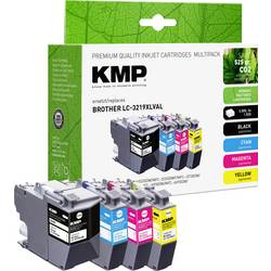 KMP Ink náhradní Brother LC-3219XLBK, LC-3219XLC, LC-3219XLM, LC-3219XLY kompatibilní kombinované balení černá, azurová, purppurová, žlutá B58VX 1537,4005