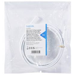 LogiLink Kabel USB-C USB 2.0 USB-C ® zástrčka, USB-C ® zásuvka 3.00 m bílá CU0222