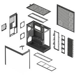 HAVN HAVN HS 420 PC-Gehäuse, Midi-Tower, E-ATX, Tempered Glass - schwarz midi tower pouzdro, herní pouzdro, PC skříň černá
