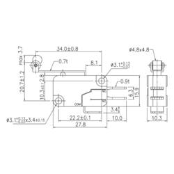 TRU COMPONENTS TC-MS21 mikrospínač TC-MS21 10 A bez aretace 1 ks