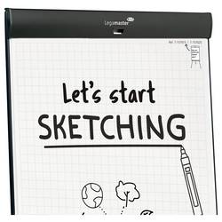 Legamaster mobilní flipchart SKETCH PRO (š x v x h) 680 x 2050 x 640 mm omyvatelný, popisovatelný, výškově nastavitelný, vč. držáku bloku 7-153610