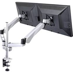 SpeaKa Professional SP-3947568 Flex držák na stůl pro monitor 2 Displej: (s) 25,4 cm (10) - 68,6 cm (27) černá, stříbrná nastavitelná výška, naklápěcí,