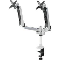 SpeaKa Professional SP-3947568 Flex držák na stůl pro monitor 2 Displej: (s) 25,4 cm (10) - 68,6 cm (27) černá, stříbrná nastavitelná výška, naklápěcí,