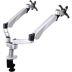 SpeaKa Professional SP-3947568 Flex držák na stůl pro monitor 2 Displej: (s) 25,4 cm (10) - 68,6 cm (27) černá, stříbrná nastavitelná výška, naklápěcí,