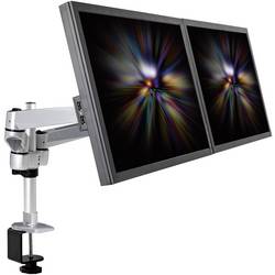 SpeaKa Professional SP-3947568 Flex držák na stůl pro monitor 2 Displej: (s) 25,4 cm (10) - 68,6 cm (27) černá, stříbrná nastavitelná výška, naklápěcí,