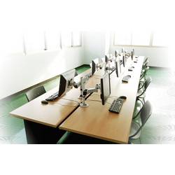 SpeaKa Professional SP-3947568 Flex držák na stůl pro monitor 2 Displej: (s) 25,4 cm (10) - 68,6 cm (27) černá, stříbrná nastavitelná výška, naklápěcí,