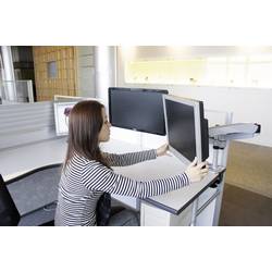SpeaKa Professional SP-3947568 Flex držák na stůl pro monitor 2 Displej: (s) 25,4 cm (10) - 68,6 cm (27) černá, stříbrná nastavitelná výška, naklápěcí,