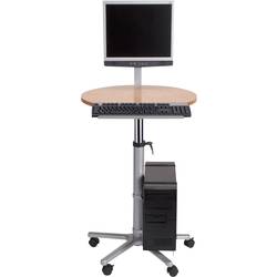 Maul stolek na monitor stříbrná 9317070 Barva stolní desky: buk výškově nastavitelné, pojízdný, držák monitoru, držák PC, odkládací přihrádka na klávesnici
