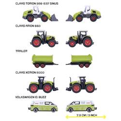 Majorette Claas, Volkswagen (VW) Claas Farm 5 Pieces Giftpack hotový model Model zemědělského stroje