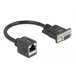Delock sériový adaptér [1x D-SUB zásuvka 9pólová - 1x RJ45 zásuvka] 20 cm černá