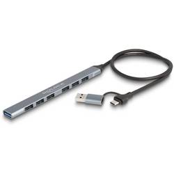 Delock 64273 USB Hub 7 portů USB-A USB 3.2 Gen1 5 GBit/s s konektorem USB C šedá 64273