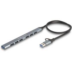 Delock 64273 USB Hub 7 portů USB-A USB 3.2 Gen1 5 GBit/s s konektorem USB C šedá 64273