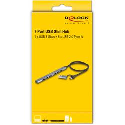Delock 64273 USB Hub 7 portů USB-A USB 3.2 Gen1 5 GBit/s s konektorem USB C šedá 64273