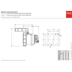 PCE Power Twist 335-6 CEE zásuvka, 63 A, 5pólová, 400 V, 1 ks