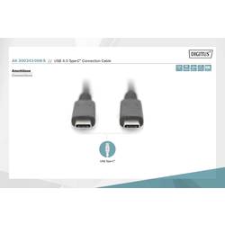 Digitus USB kabel USB 4.0 USB-C ® zástrčka, USB-C ® zástrčka 0.80 m černá flexibilní provedení, stíněný, s USB AK-300343-008-S