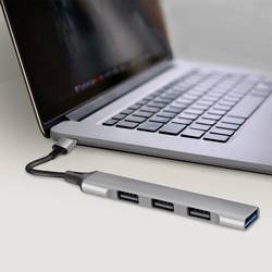 LogiLink UA0391 USB Hub 4 porty USB-A USB 3.0 5 GBit/s hliníkově šedá UA0391