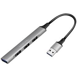 LogiLink UA0391 USB Hub 4 porty USB-A USB 3.0 5 GBit/s hliníkově šedá UA0391