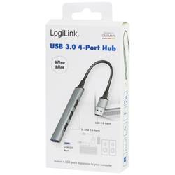 LogiLink UA0391 USB Hub 4 porty USB-A USB 3.0 5 GBit/s hliníkově šedá UA0391