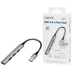 LogiLink UA0391 USB Hub 4 porty USB-A USB 3.0 5 GBit/s hliníkově šedá UA0391