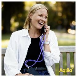 Aqiila Nabíjecí kabel USB USB 3.0 USB-C® 1.5 m fialová šňůrka na mobilní telefon AQLYCBPBICC4PL077