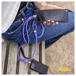 Aqiila Nabíjecí kabel USB USB 3.0 USB-C® 1.5 m fialová šňůrka na mobilní telefon AQLYCBPBICC4PL077