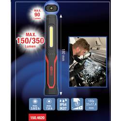KS Tools eQi UltimateBEAM Handleuchte slim 350 Lu eQi UltimateBEAM Handleuchte slim 350 Lu COB LED ruční svítilna nastavitelná 350 lm 7.6 h