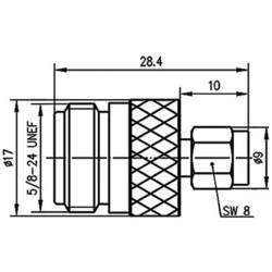 Telegärtner 100024201 100024201 N adaptér N zásuvka - SMA zástrčka 0 mm 1 ks