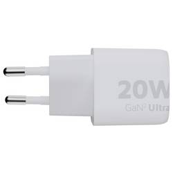 XTORM Ultra Wall USB nabíječka, GaN, 1x USB-C®, 1x USB A , 20 W, Quick Charge 3.0, bílá